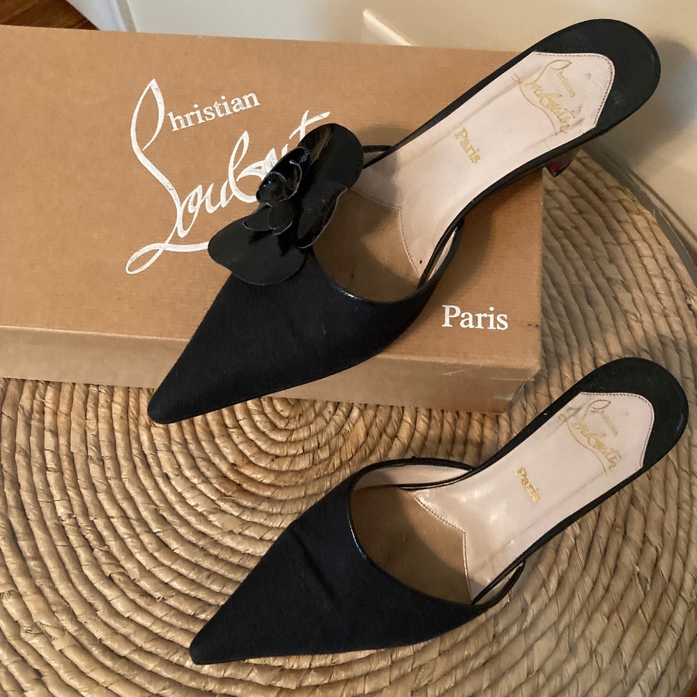 COPY - Genuine Christian Louboutin linen mules